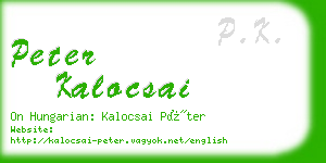 peter kalocsai business card